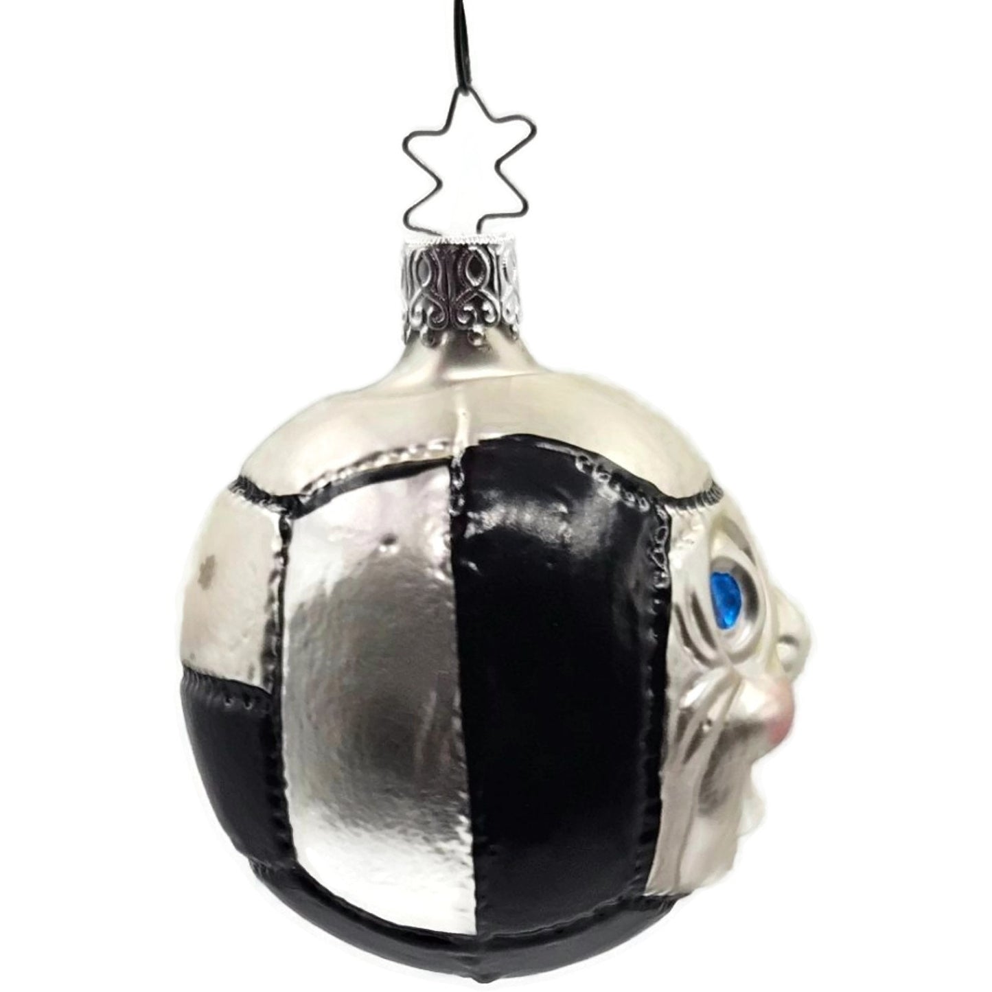 Soccer Football Face Sports Old World Christmas Tree Glass Ornament Inge Glas