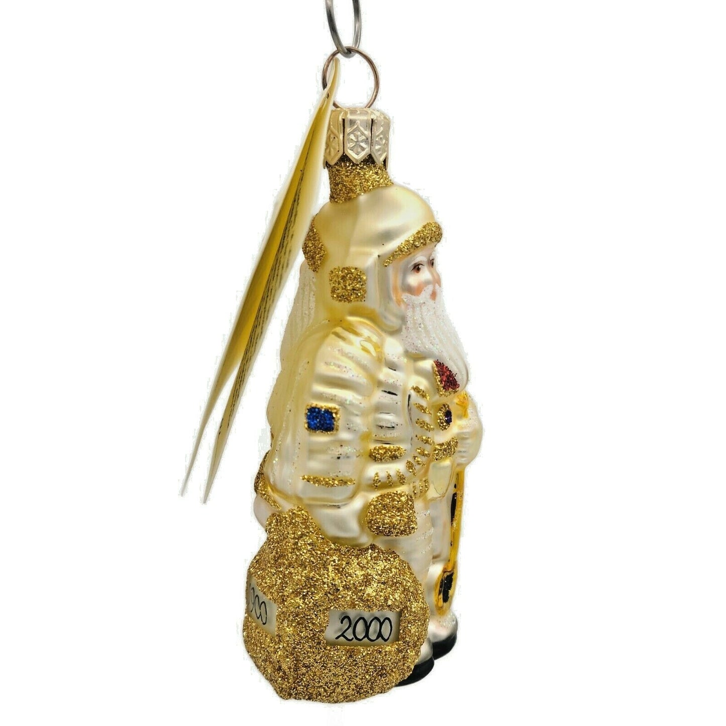 Patricia Breen Miniature Millennium Santa Gold 1900 2000 Christmas Tree Ornament