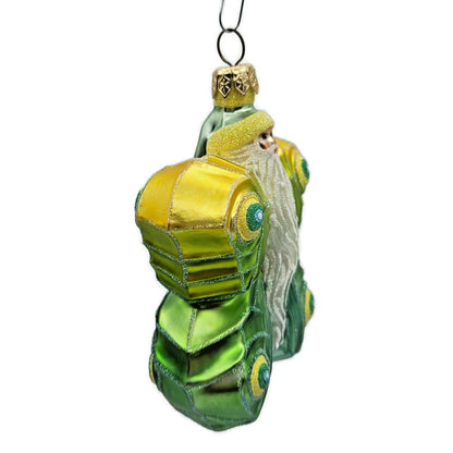Patricia Breen Flutterby Santa Claus Yellow Green Spring Christmas Tree Ornament