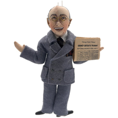 Gladys Boalt Harry S. Truman US President Gray Fabric Christmas Ornament Signed