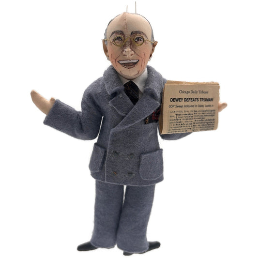 Gladys Boalt Harry S. Truman US President Gray Fabric Christmas Ornament Signed