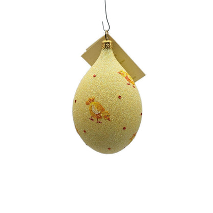 Patricia Breen Chick Egg Yellow Blown Glass Easter Christmas Tree Ornament