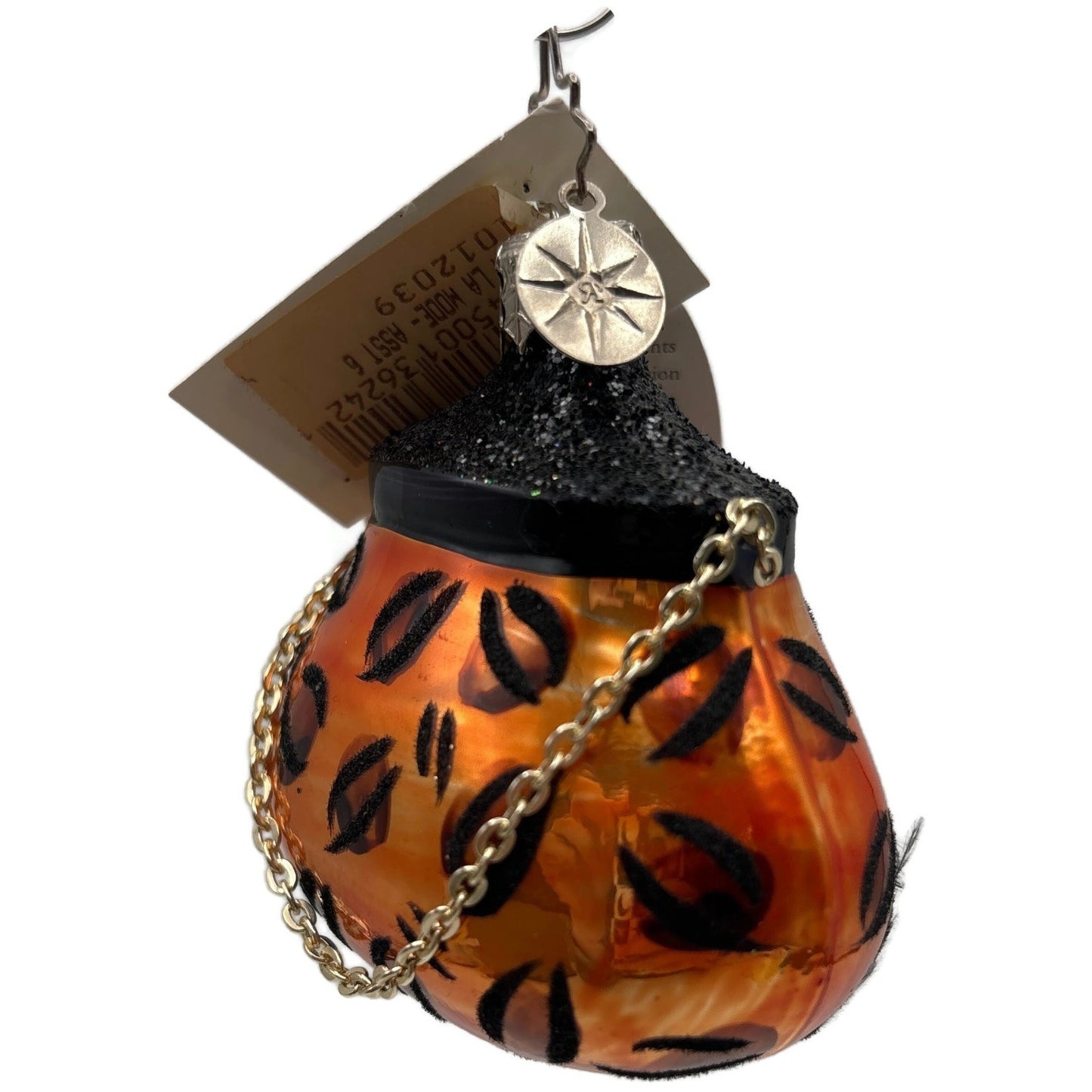Christopher Radko Viva La Mode Leopard Print Purse Christmas Ornament 1012039