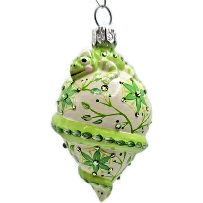 Patricia Breen Topping Chameleon Chinoiserie Green Spring Christmas Ornament