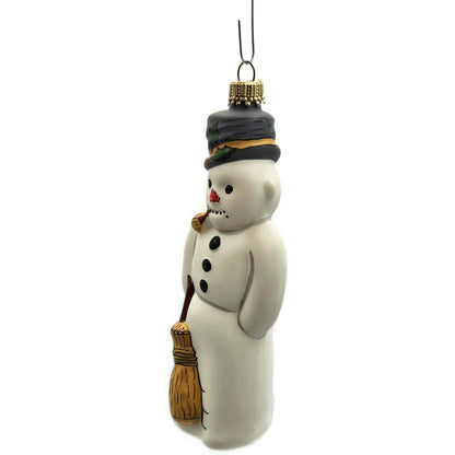 Vaillancourt Ornament Snowman with Ears Broom Chalkware Christmas Tree Decor