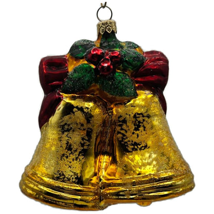 Christopher Radko Noel's Bells Gold Red Christmas Tree Ornament 97-208-0