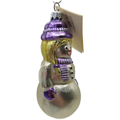 Patricia Breen Snow Woman Purple Winter Scarf Glass Christmas Ornament 9524