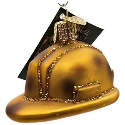 Construction Helmet Ornament Gold Safety Hat OWC Old World Christmas Tree Decor