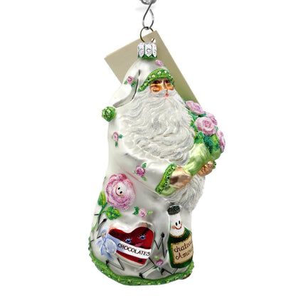 Patricia Breen Oh You Shouldn't Have Pearl Santa Spring Roses Holiday Ornament