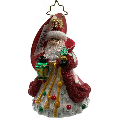 Christopher Radko Peppermint Sparkle Nicholas Gem Santa Claus Christmas Ornament