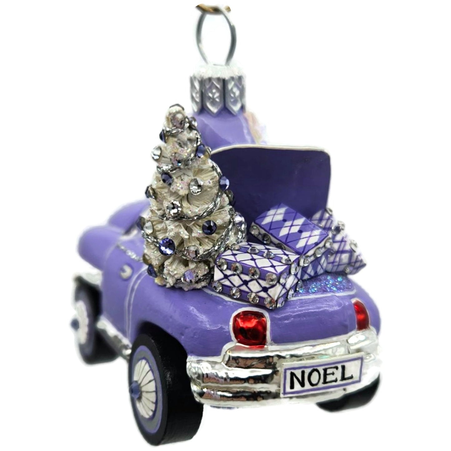 Patricia Breen En Route Santa Claus Car Lavender Purple Christmas Ornament CATZ