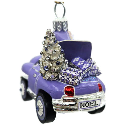 Patricia Breen En Route Santa Claus Car Lavender Purple Christmas Ornament CATZ