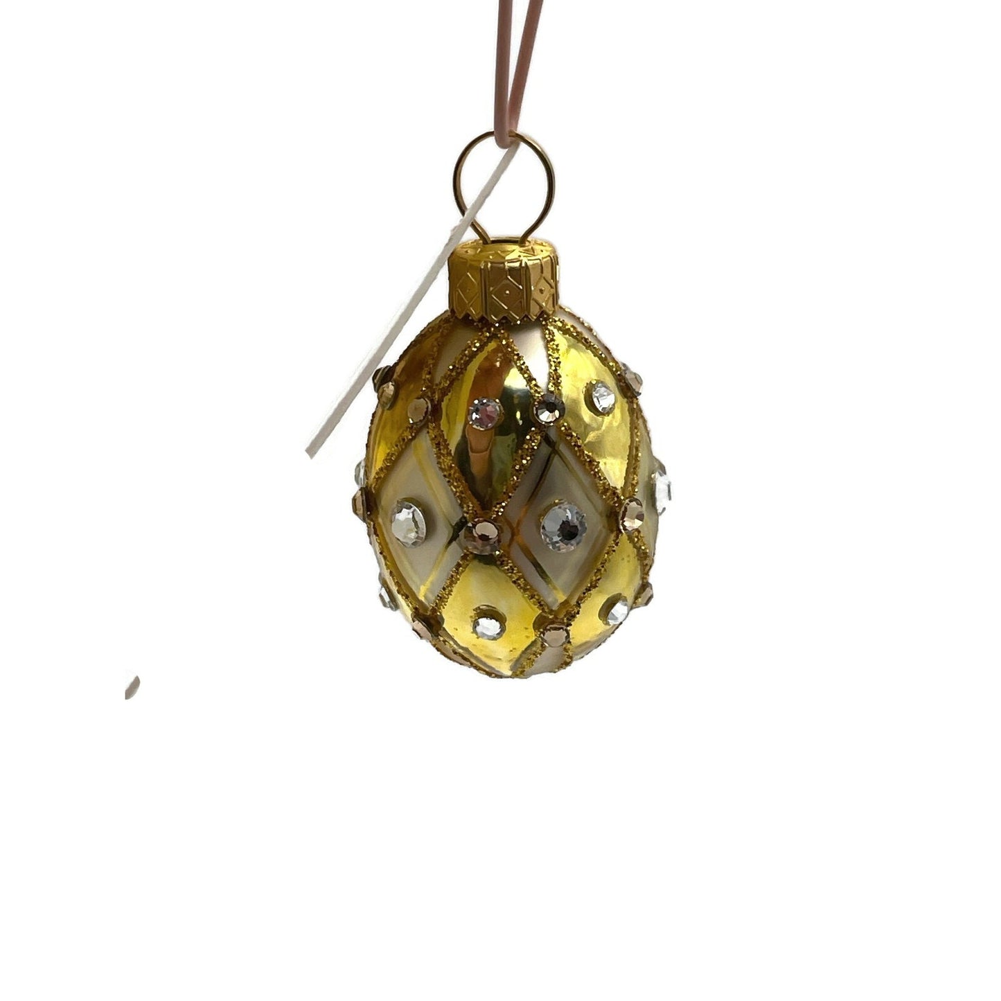 Patricia Breen Miniature Egg Grenelle Gold Easter Glass Christmas Ornament 5131