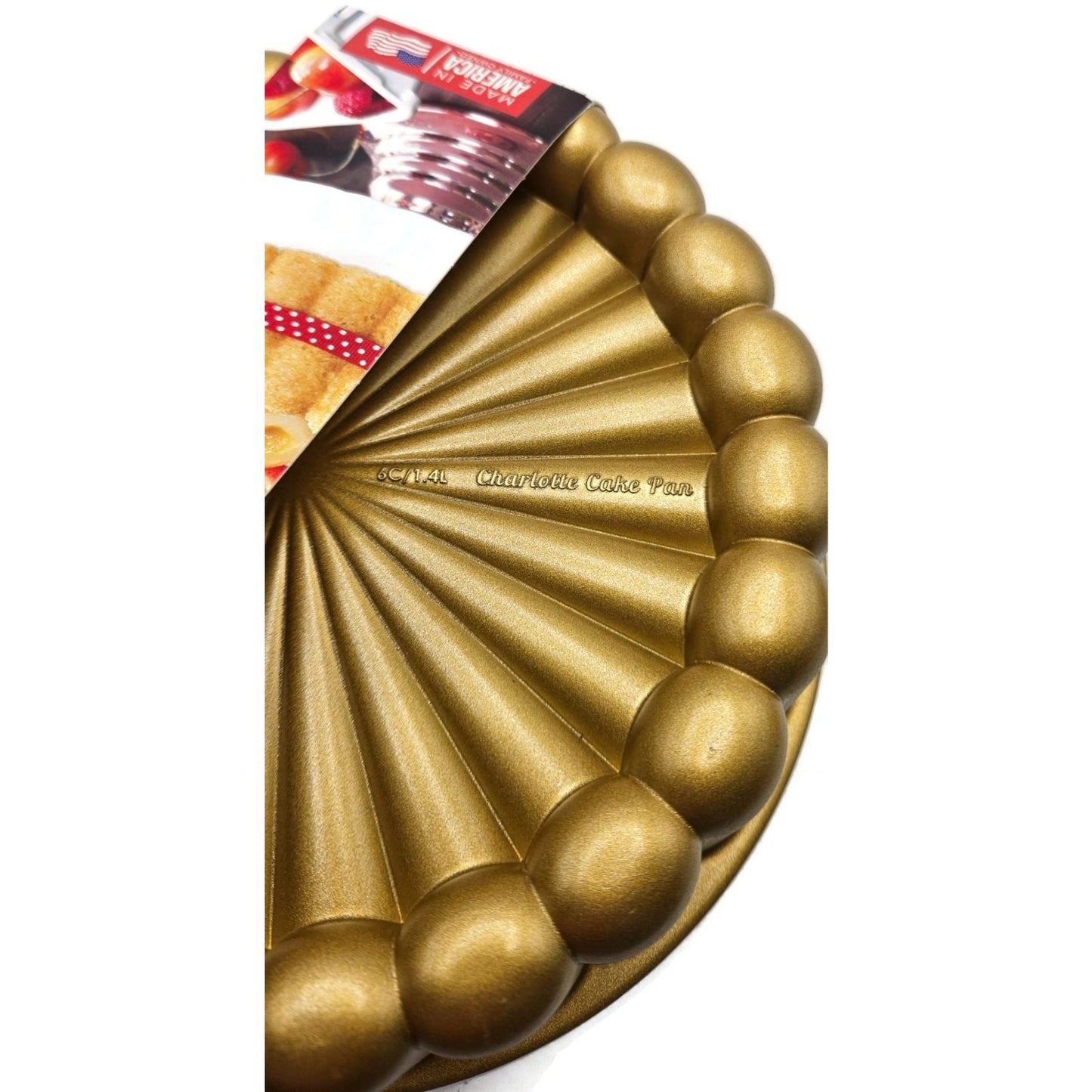 Nordic Ware Charlotte Premier Gold Cake Dessert Pan Heavy Cast Aluminum 6 Cups