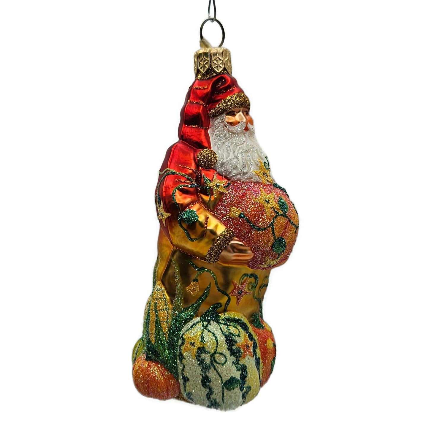 Patricia Breen Harvest Santa Claus Orange Pumpkins Fall Christmas Tree Ornament