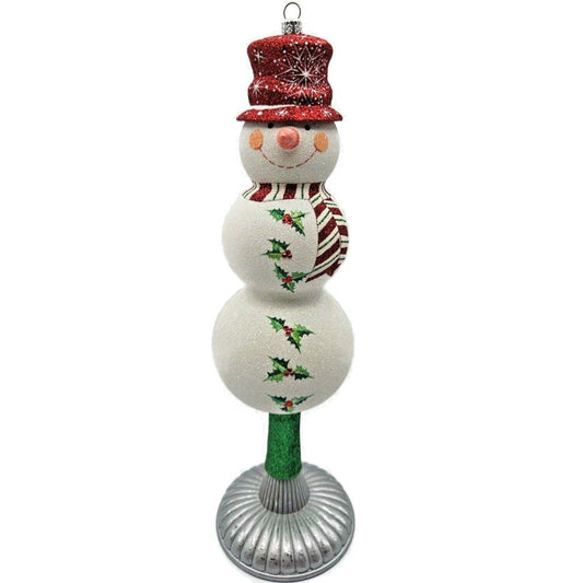 Patricia Breen Snowy Topper Finial Red Snowman Holly Christmas Tree Topper