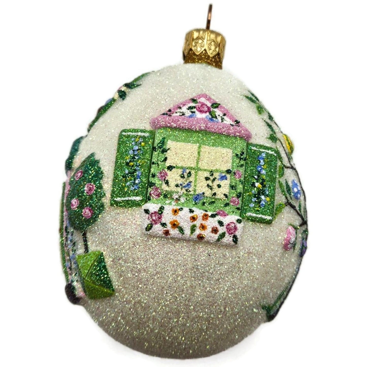 Patricia Breen Spring Egg House Bird Flowers Easter Topiary Christmas Ornament