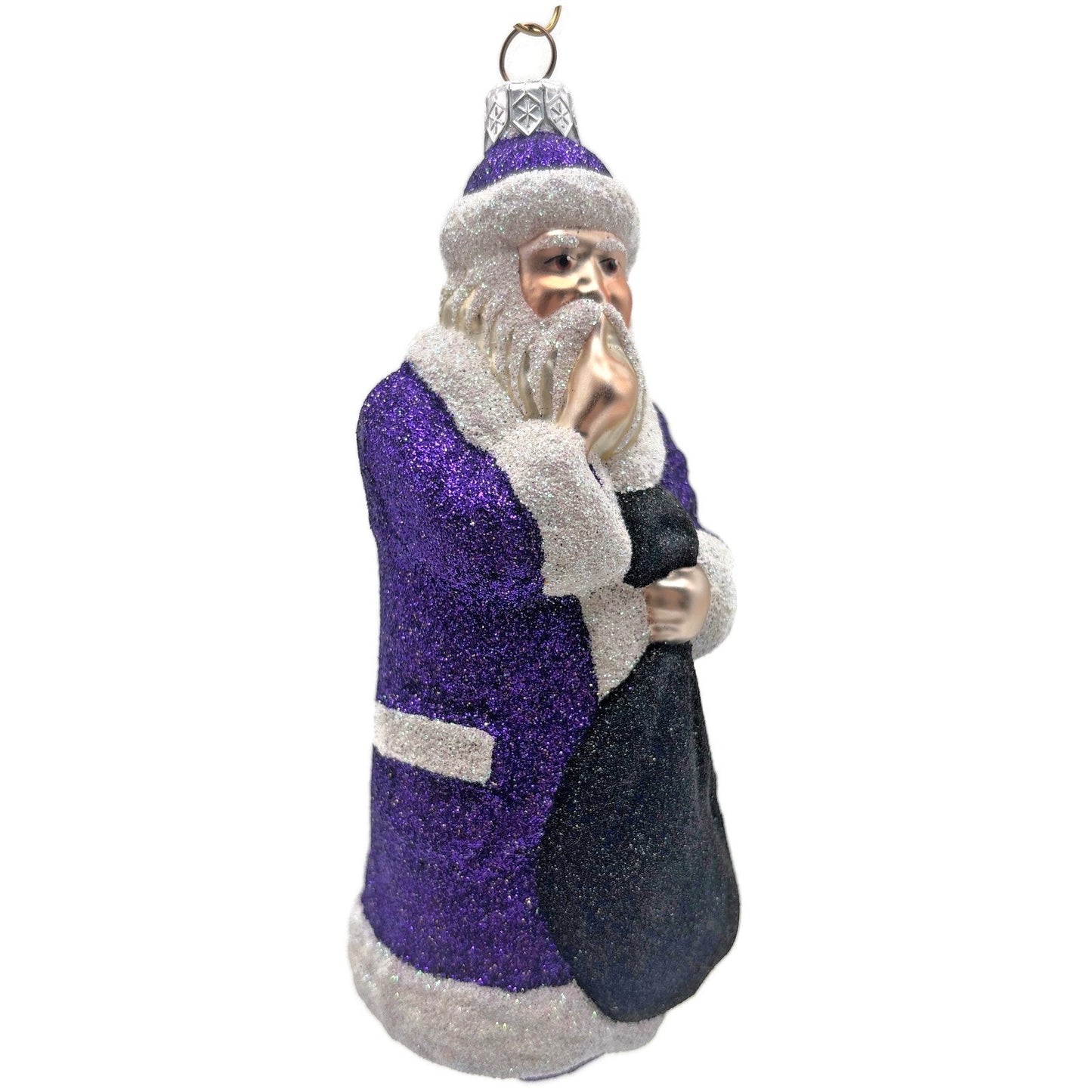 Patricia Breen Shhh Purple Black Bag Santa Claus Christmas Tree Ornament