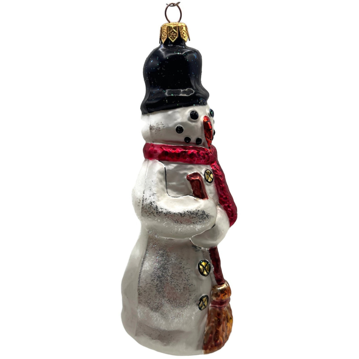 Christopher Radko Holly Jolly Snowman With Broom Christmas Ornament 97-252-0