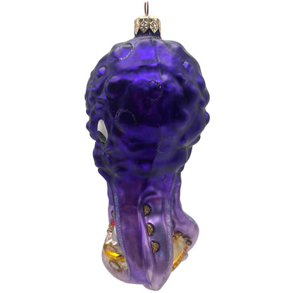 Patricia Breen Help Santa! Purple Octopus Aquatic Summer Christmas Tree Ornament