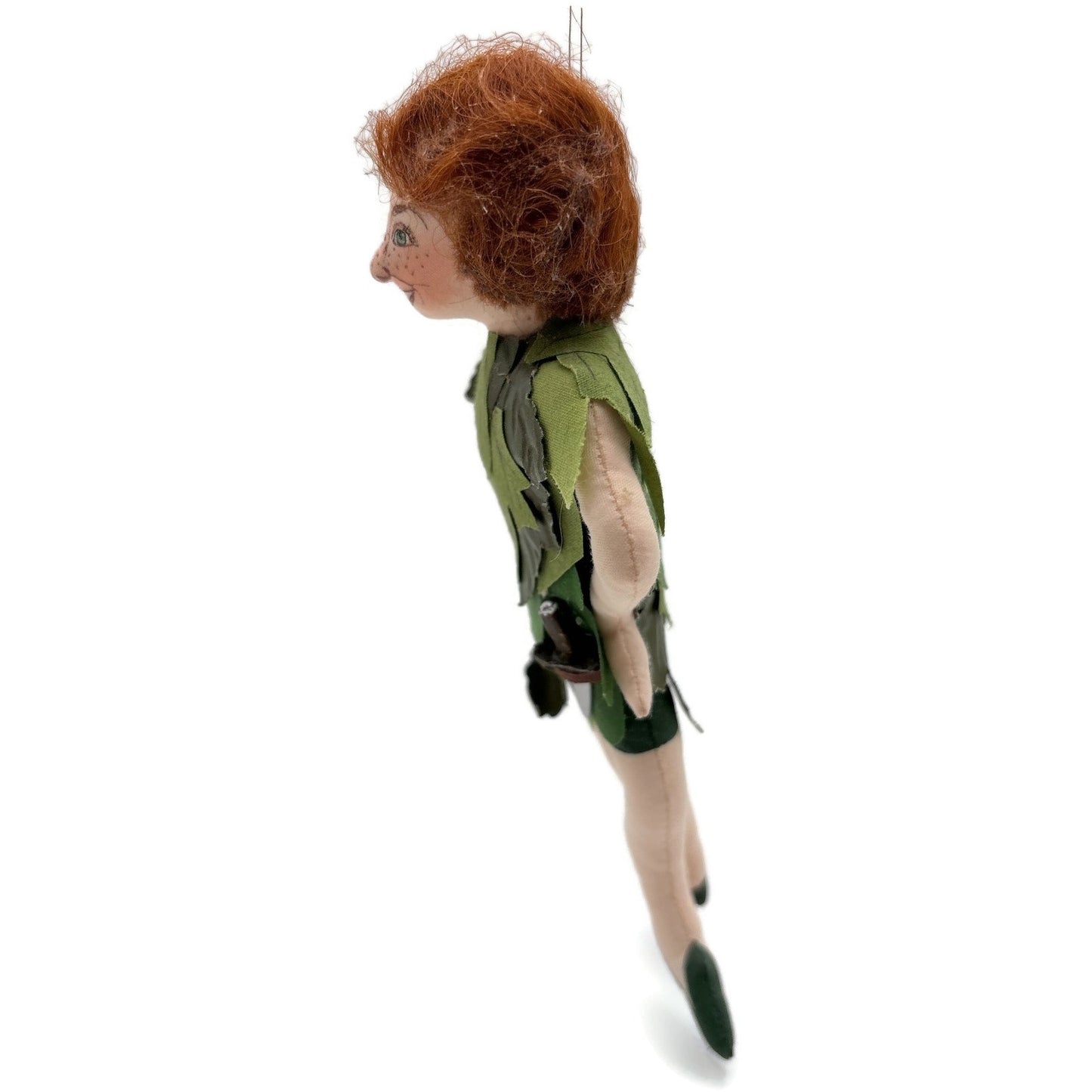 Gladys Boalt Peter Pan Green Handmade Fabric Christmas Tree Ornament Signed