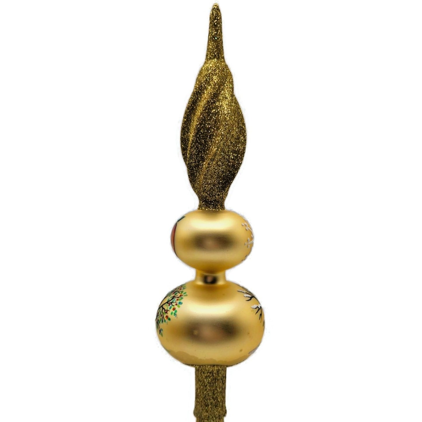 Patricia Breen Orchard Finial Glittered Leaves Apple Christmas Tree Topper 9794