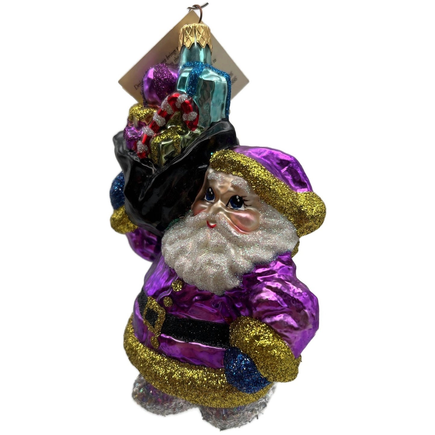 Larry Fraga A Sack Full of Goodies Santa Glitter Series Christmas Tree Ornament