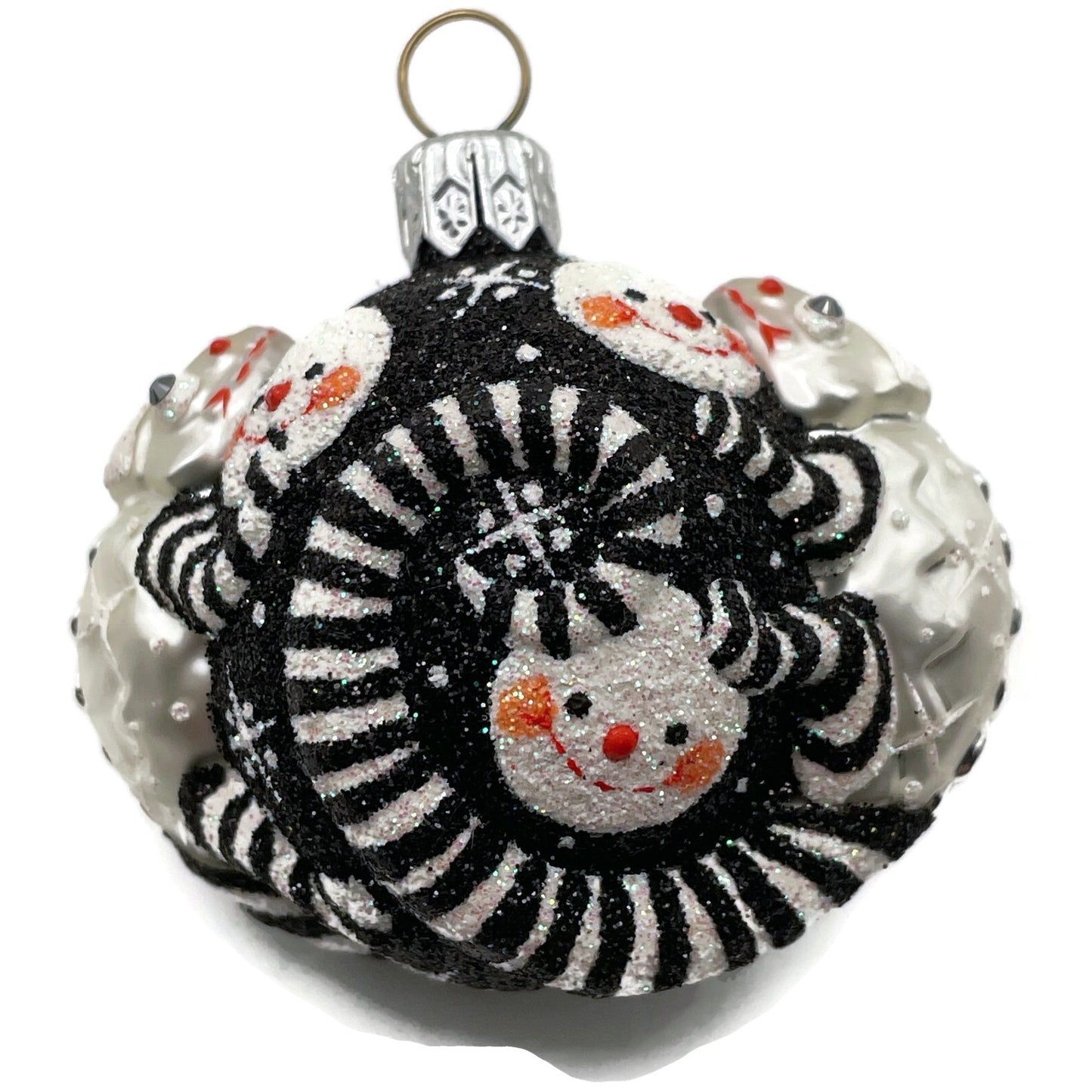 Patricia Breen For James Twice Snow Faces Chameleon Striped Christmas Ornament