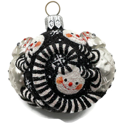 Patricia Breen For James Twice Snow Faces Chameleon Striped Christmas Ornament