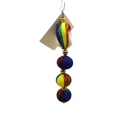 Patricia Breen Santa Claus Kinetic Icicle Rainbow Colors Christmas Tree Ornament