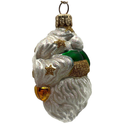 Patricia Breen Miniature Merry Olde Elf Green Gold Stars Christmas Tree Ornament