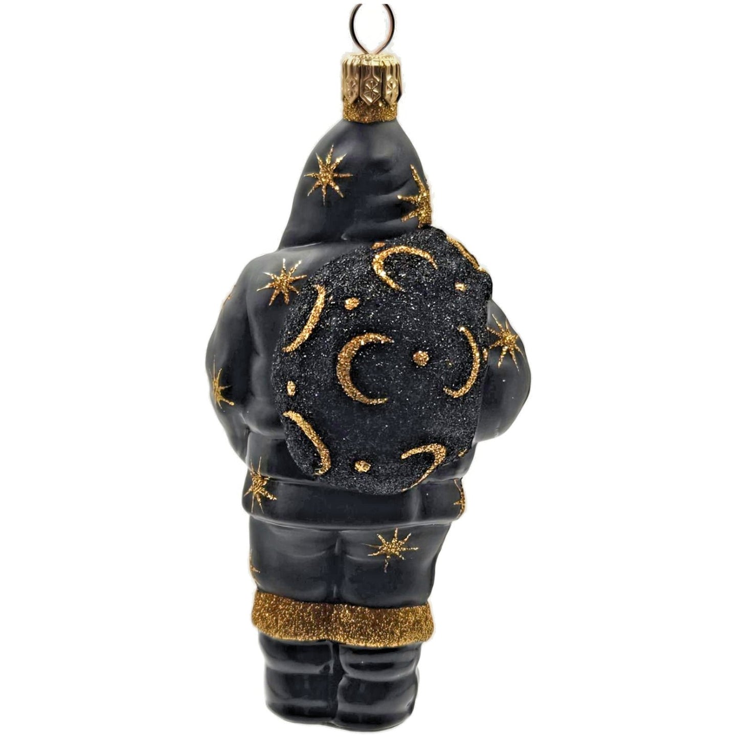 Patricia Breen Nordstrom Santa Claus Black Moons Stars Christmas Ornament