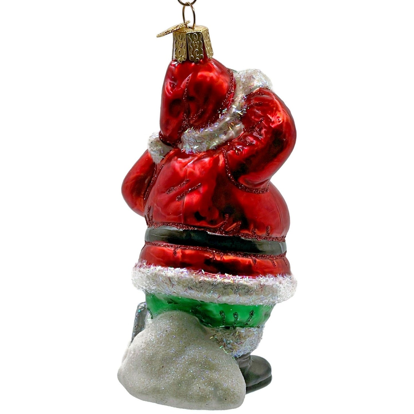 Shoveling Santa Claus Red Winter Old World Christmas Holiday Tree Ornament OWC