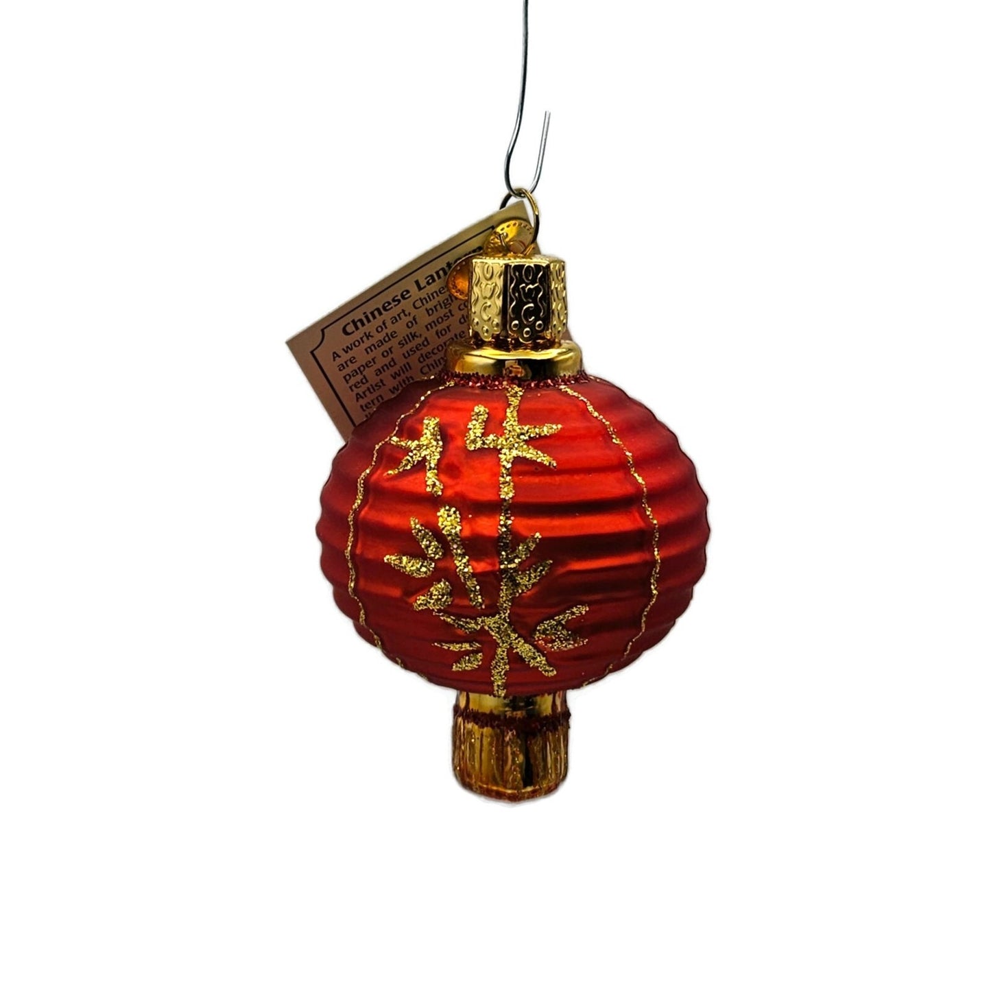 Old World Christmas Chinese Lantern Red Gold Ribbed OWC Holiday Tree Ornament
