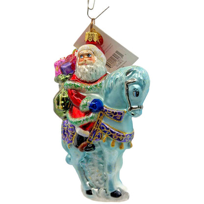 Christopher Radko Norwegian Santa Riding a Horse Christmas Ornament 00-098-0