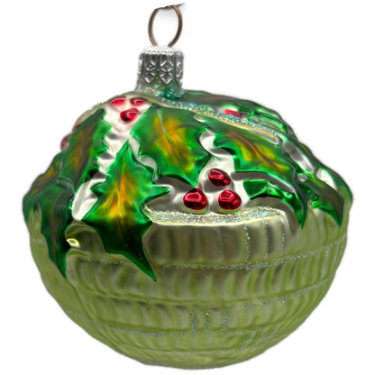 Patricia Breen Holly Basket Green Light Red Christmas Tree Ornament