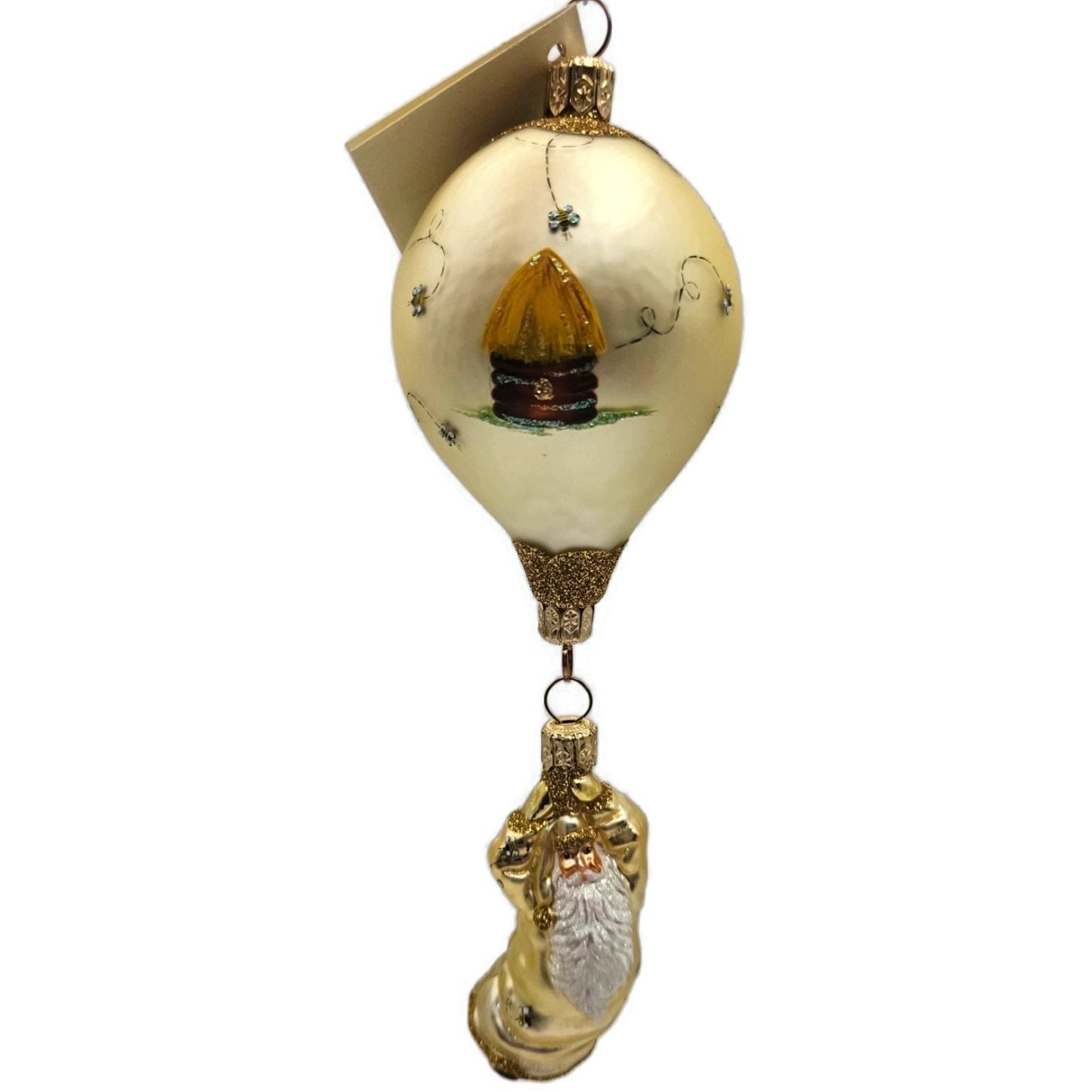Patricia Breen Into the Blue Bees Gold Balloon Spring Christmas Tree Ornament