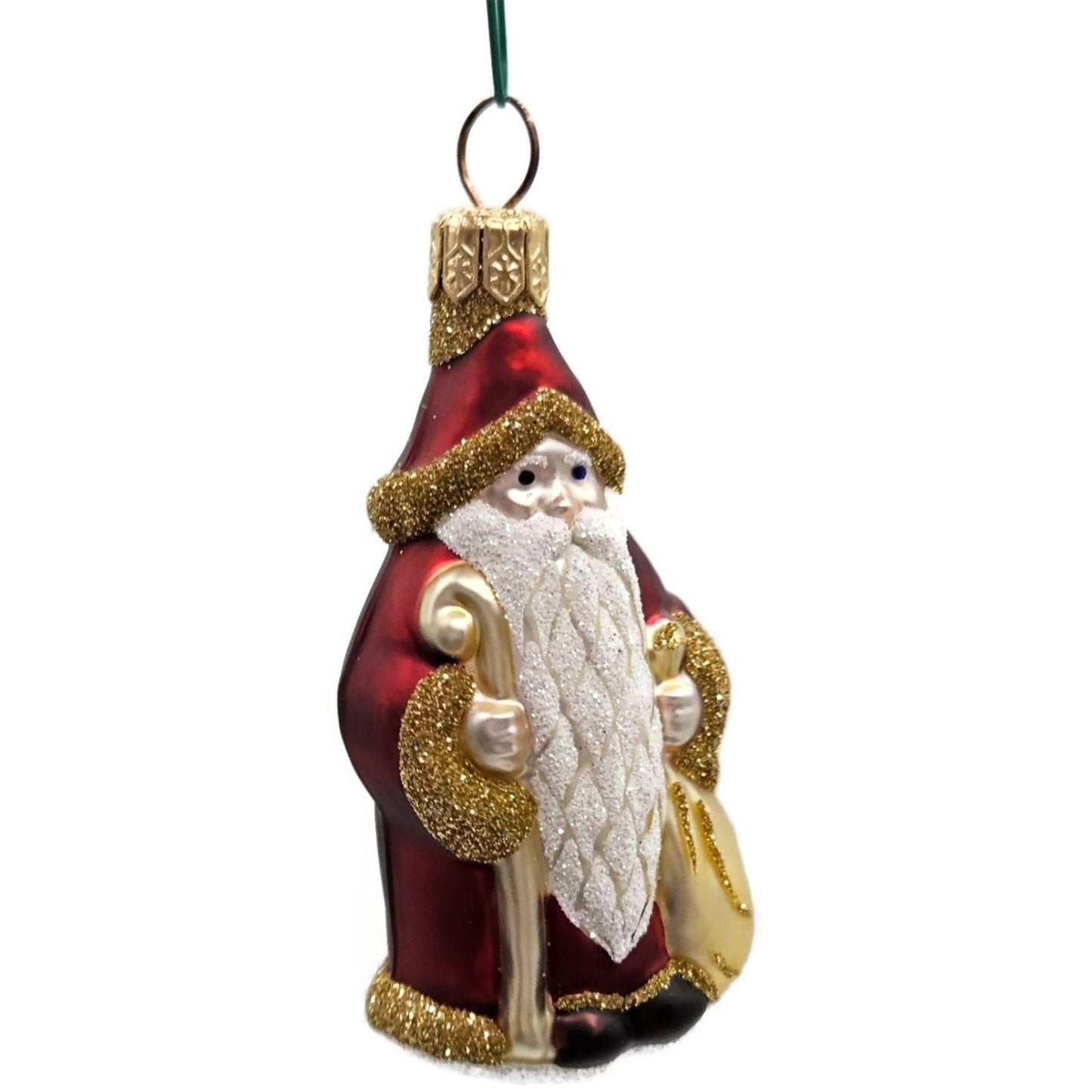 Patricia Breen Miniature Woodland Santa Claus Bordeaux Christmas Tree Ornament