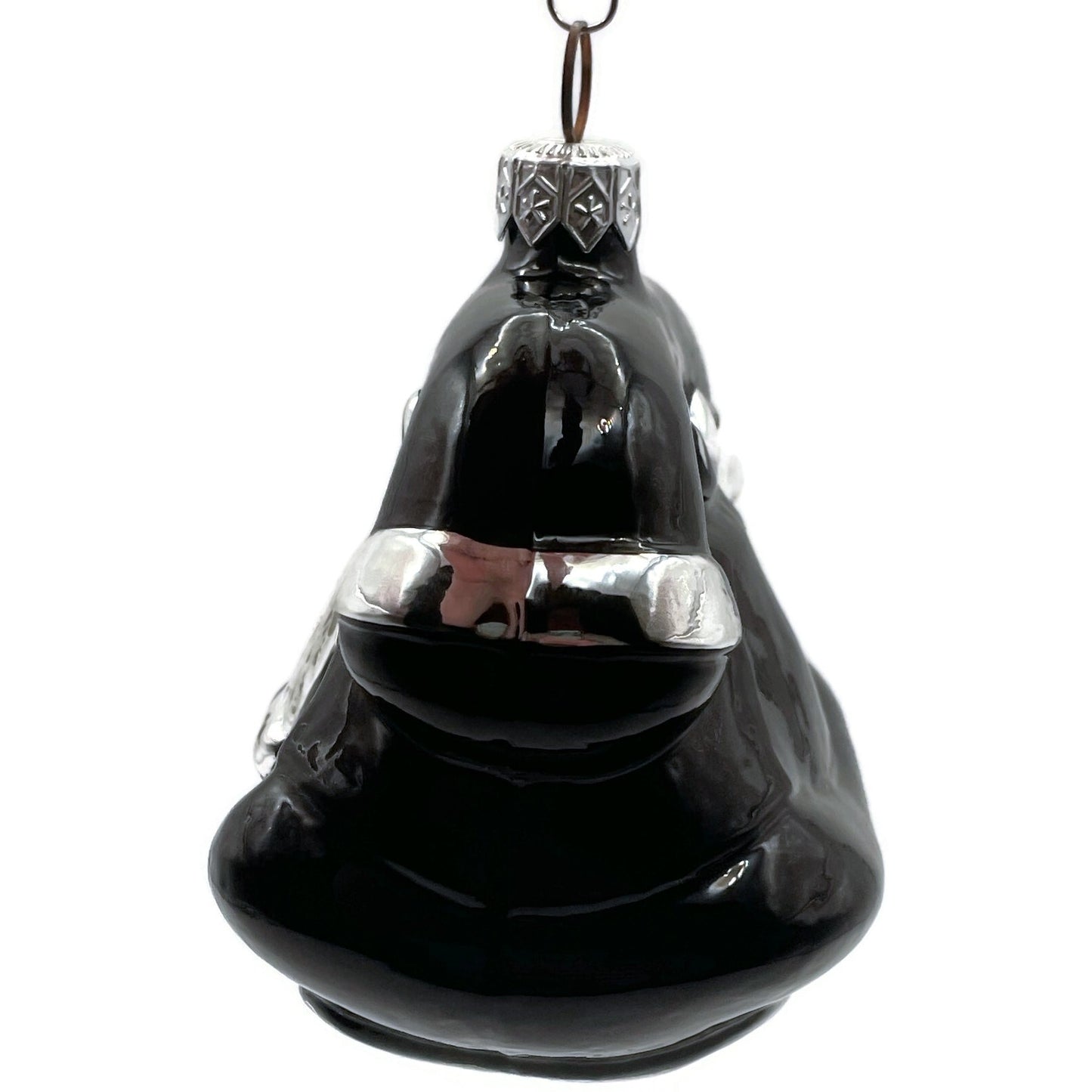 Patricia Breen Fine Phone Black Silver Trim Shiny Telephone Christmas Ornament
