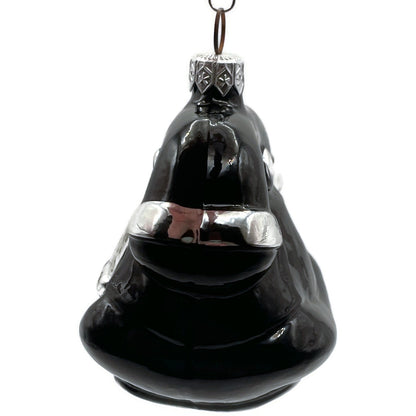 Patricia Breen Fine Phone Black Silver Trim Shiny Telephone Christmas Ornament