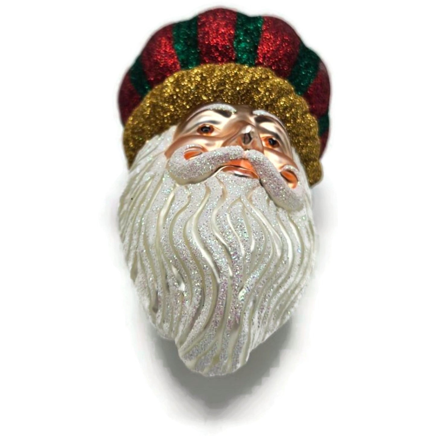 Patricia Breen Carnival Noel Red Green Santa Claus Head Christmas Tree Ornament