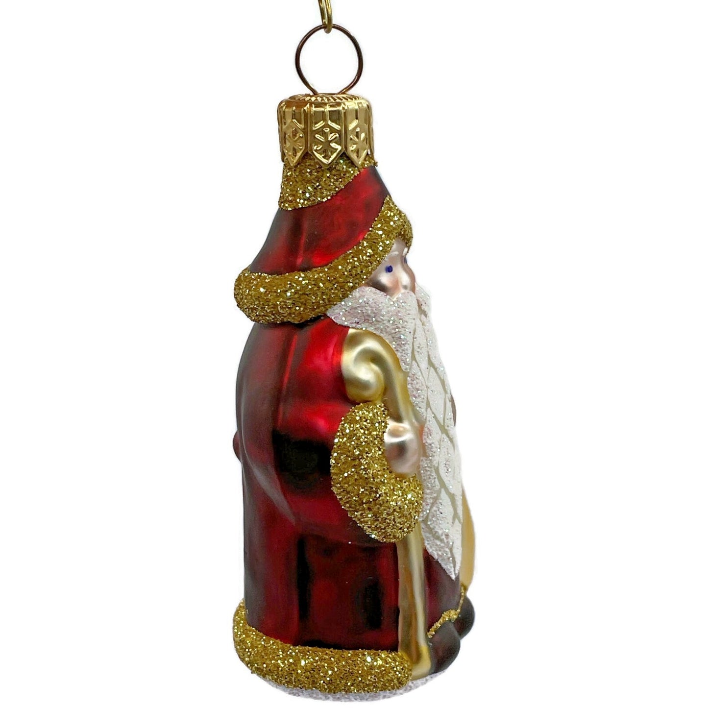Patricia Breen Ornament Woodland Santa Claus Bordeaux Gold Christmas Tree Decor