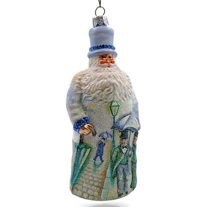 Patricia Breen Caillebotte Santa Rainy Paris Street AIC Christmas Tree Ornament