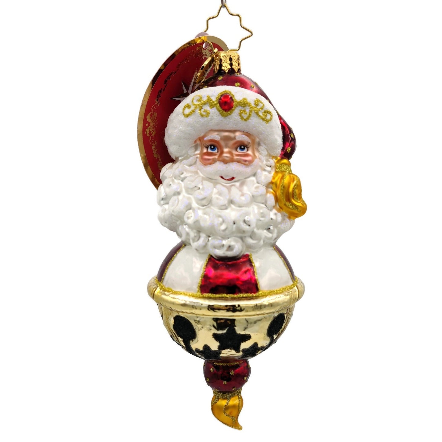 Christopher Radko Jingle All the Way Santa Claus Star Christmas Ornament 1021004