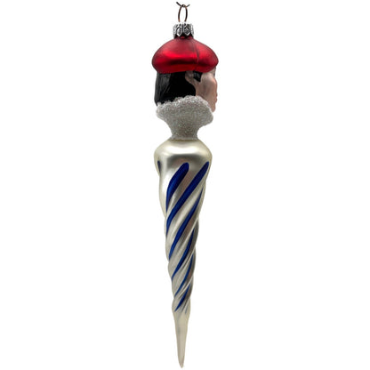 Patricia Breen French Twist Pearl Blue Stripes Red Christmas Tree Ornament 9552