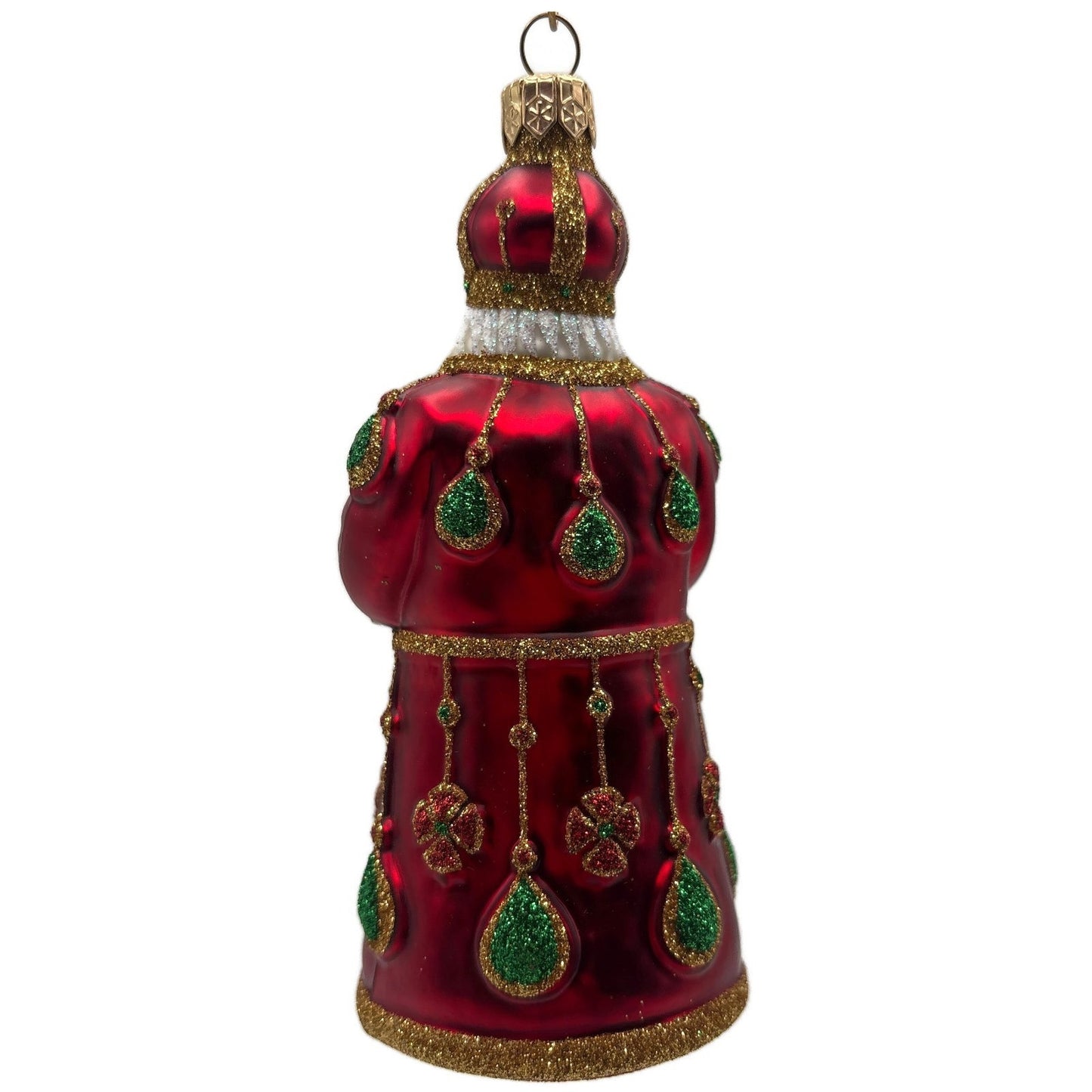 Patricia Breen Bedecked Bejeweled Santa Red Gold Green Christmas Ornament NM