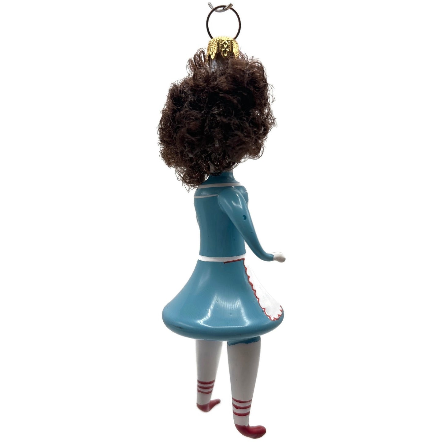 Soffieria De Carlini Maid White Blue Outfit Glass Italian Christmas Ornament