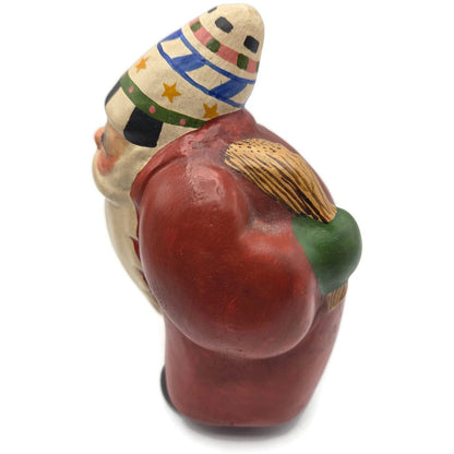 Vaillancourt Santa Switches Behind Back Chalkware Folk Art Christmas Figurine