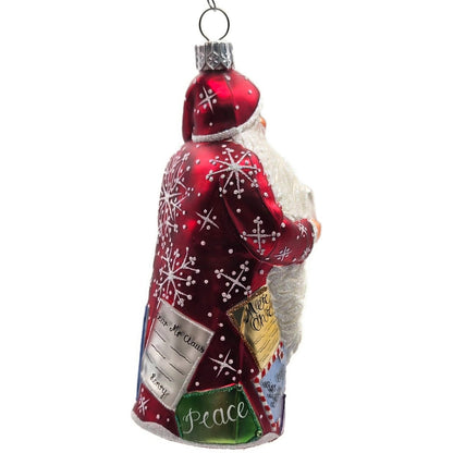 Patricia Breen Dear Santa Claus Red Snowflakes Letters Christmas Tree Ornament