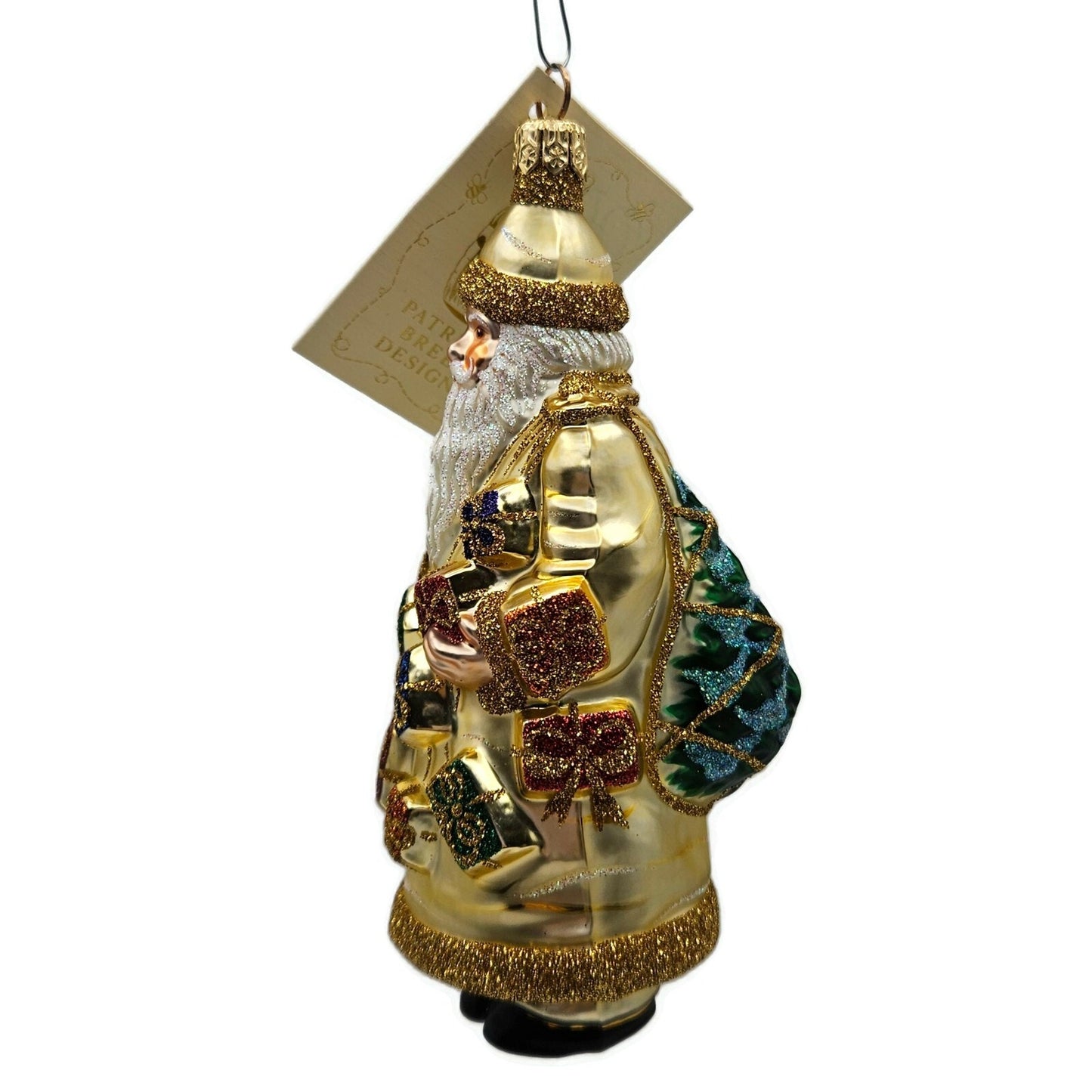 Patricia Breen Portobello Road Santa Gold Gifts Christmas Holiday Tree Ornament